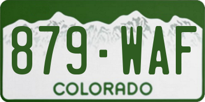 CO license plate 879WAF