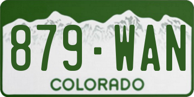 CO license plate 879WAN
