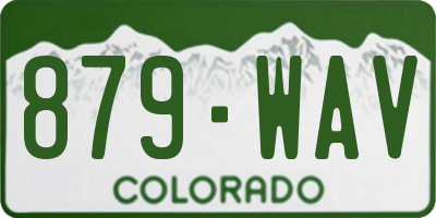 CO license plate 879WAV