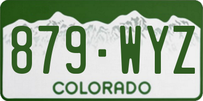 CO license plate 879WYZ
