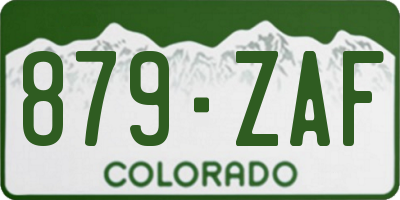 CO license plate 879ZAF