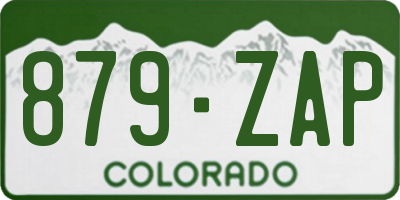 CO license plate 879ZAP