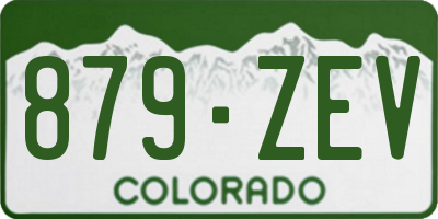 CO license plate 879ZEV