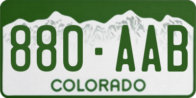 CO license plate 880AAB