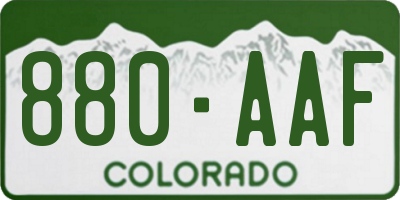 CO license plate 880AAF