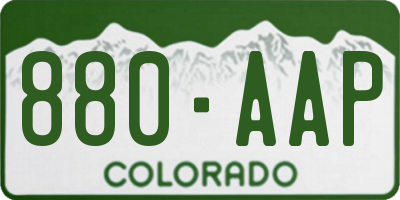 CO license plate 880AAP