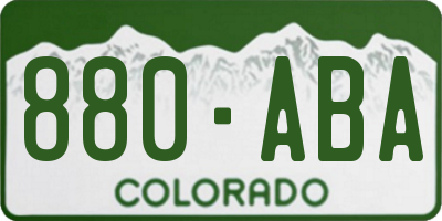 CO license plate 880ABA