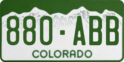 CO license plate 880ABB