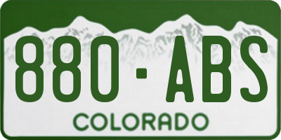 CO license plate 880ABS