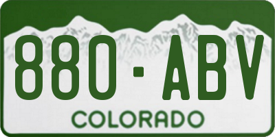 CO license plate 880ABV