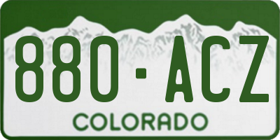 CO license plate 880ACZ