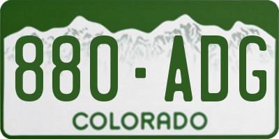 CO license plate 880ADG