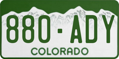CO license plate 880ADY