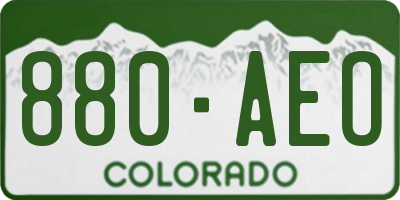 CO license plate 880AEO