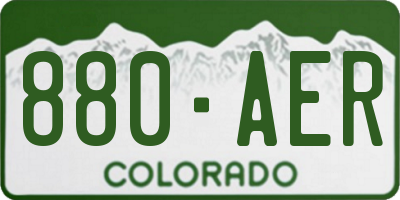 CO license plate 880AER