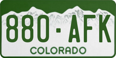 CO license plate 880AFK