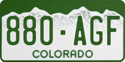 CO license plate 880AGF
