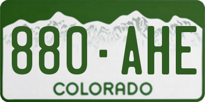 CO license plate 880AHE