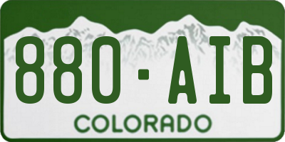 CO license plate 880AIB