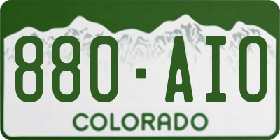 CO license plate 880AIO
