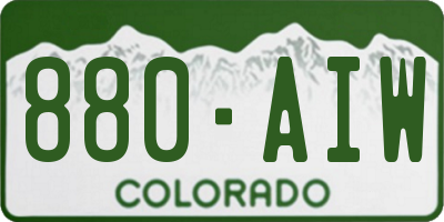 CO license plate 880AIW
