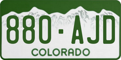 CO license plate 880AJD