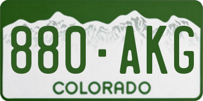 CO license plate 880AKG