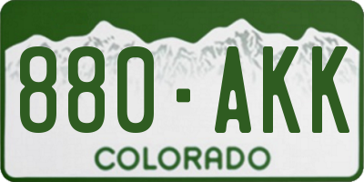 CO license plate 880AKK