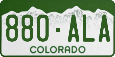 CO license plate 880ALA
