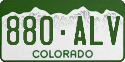 CO license plate 880ALV