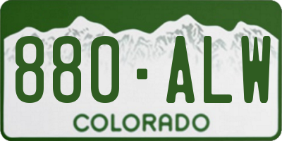 CO license plate 880ALW