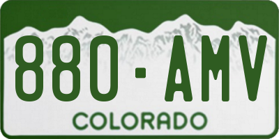 CO license plate 880AMV