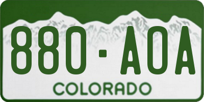 CO license plate 880AOA
