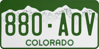 CO license plate 880AOV