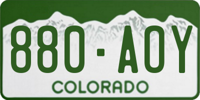 CO license plate 880AOY