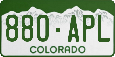 CO license plate 880APL
