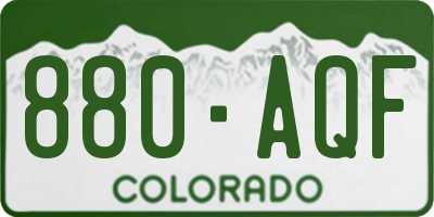 CO license plate 880AQF