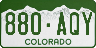 CO license plate 880AQY