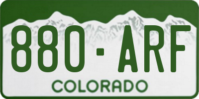 CO license plate 880ARF