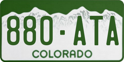 CO license plate 880ATA