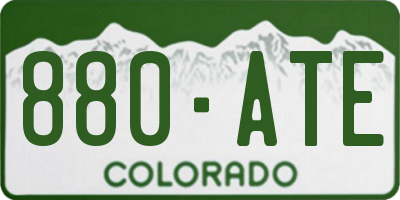 CO license plate 880ATE