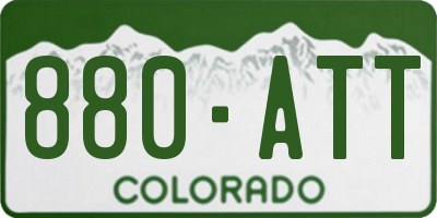CO license plate 880ATT