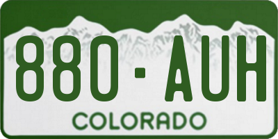 CO license plate 880AUH