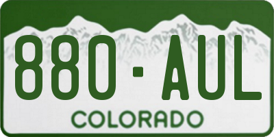 CO license plate 880AUL