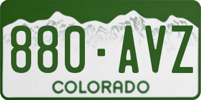 CO license plate 880AVZ