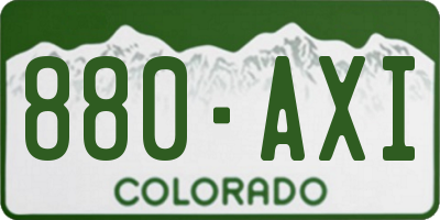 CO license plate 880AXI