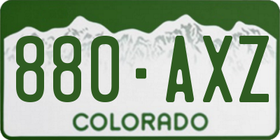 CO license plate 880AXZ