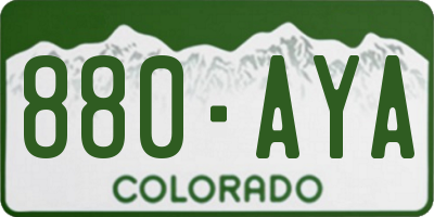 CO license plate 880AYA