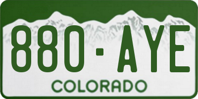 CO license plate 880AYE