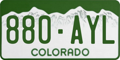 CO license plate 880AYL
